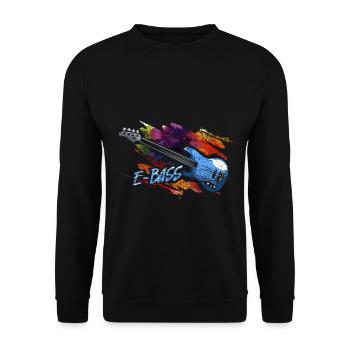 Fetziger Bassgitarrist Bühnenshow - Unisex Pullover - Schwarz - Vorne - Alina (178cm) & Michal (187cm)