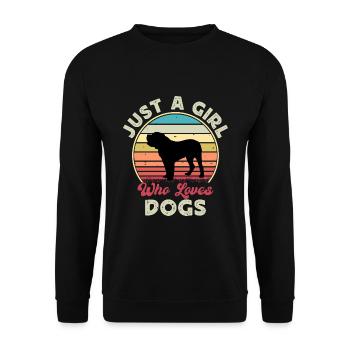 Alano Espanol Hundeliebhaber Silhouette Vintage Sonnenuntergang - Unisex Pullover - Schwarz - Vorne - Alina (178cm) & Michal (187cm)