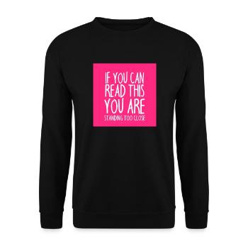 Mundschutz lustig Spruch - lustige Sprüche - Unisex Pullover - Schwarz - Vorne - Alina (178cm) & Michal (187cm)