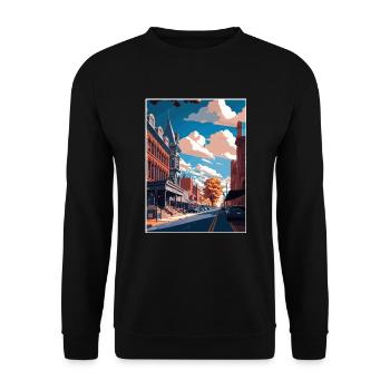 Lancaster County Pennsylvania Reiseposter - Unisex Pullover - Schwarz - Vorne - Alina (178cm) & Michal (187cm)