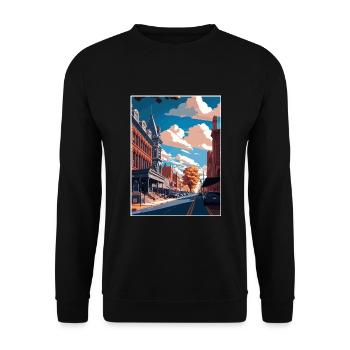 Lancaster County Pennsylvania Reiseposter - Unisex Pullover - Schwarz - Vorne - Alina (178cm) & Michal (187cm)