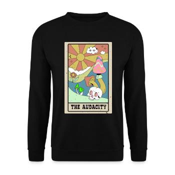 Die Kühnheit Tarotkarte Schamane Wahrsagerei - Unisex Pullover - Schwarz - Vorne - Alina (178cm) & Michal (187cm)