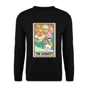 Die Kühnheit Tarotkarte Schamane Wahrsagerei - Unisex Pullover - Schwarz - Vorne - Alina (178cm) & Michal (187cm)