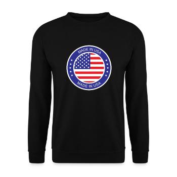made in the USA - Unisex Pullover - Schwarz - Vorne - Alina (178cm) & Michal (187cm)
