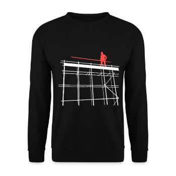 Schwindelfreier Gerüstbau Profi - Unisex Pullover - Schwarz - Vorne - Alina (178cm) & Michal (187cm)