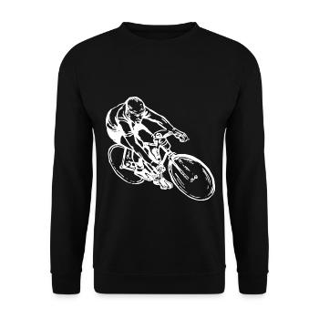 Fahrradfahren Fahrradfahrer Fahrrad - Unisex Pullover - Schwarz - Vorne - Alina (178cm) & Michal (187cm)