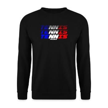Französisches Tennis in Bewegung - Unisex Pullover - Schwarz - Vorne - Alina (178cm) & Michal (187cm)
