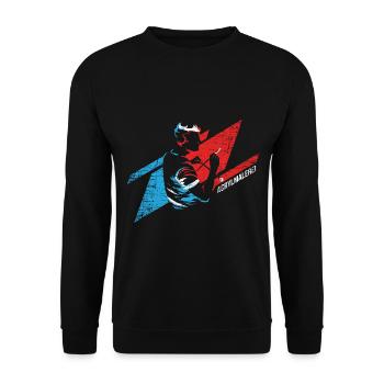 Farbenfroher Acrylmaler Porträtkunst - Unisex Pullover - Schwarz - Vorne - Alina (178cm) & Michal (187cm)