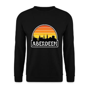 Aberdeen Schottland Flagge Skyline Reisesouvenir - Unisex Pullover - Schwarz - Vorne - Alina (178cm) & Michal (187cm)