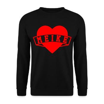 Meike Herzen - Unisex Pullover - Schwarz - Vorne - Alina (178cm) & Michal (187cm)