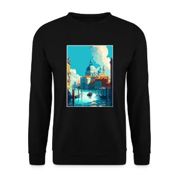 Venedig Italien Dekoration Markusplatz Souvenir - Unisex Pullover - Schwarz - Vorne - Alina (178cm) & Michal (187cm)