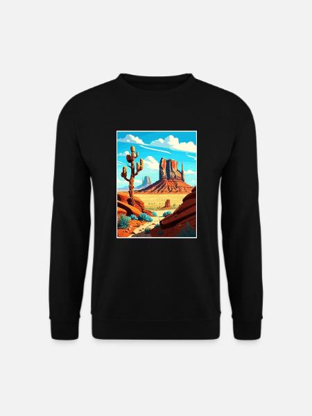 Monument Valley Arizona Vintage Reiseposter WPA - Unisex Pullover - Schwarz