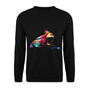 Zielgenauer Billard Spieler Turnier - Unisex Pullover - Schwarz - Vorne - Alina (178cm) & Michal (187cm)