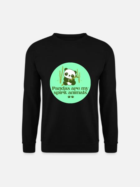 Pandas sind mein Geisttier - Unisex Pullover - Schwarz
