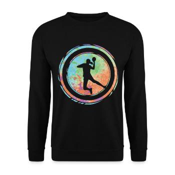 Handball Spielerin Handballerin Handballspielerin - Unisex Pullover - Schwarz - Vorne - Alina (178cm) & Michal (187cm)