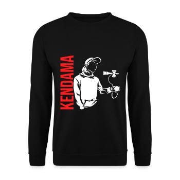 Flinkes Kendama Geschicklichkeitsspiel - Unisex Pullover - Schwarz - Vorne - Alina (178cm) & Michal (187cm)