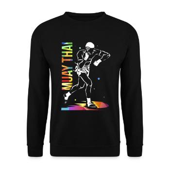 Explosiver Muay Thai Kampfkünstler - Unisex Pullover - Schwarz - Vorne - Alina (178cm) & Michal (187cm)
