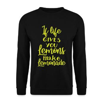 Spruch Lustig Positivität Positiv Denken - Unisex Pullover - Schwarz - Vorne - Alina (178cm) & Michal (187cm)