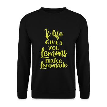 Spruch Lustig Positivität Positiv Denken - Unisex Pullover - Schwarz - Vorne - Alina (178cm) & Michal (187cm)