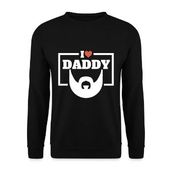 I love Daddy - Bart Motiv für Papa - Unisex Pullover - Schwarz - Vorne - Alina (178cm) & Michal (187cm)
