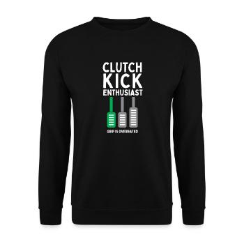 Clutch Kick Enthusiast - Unisex Pullover - Schwarz - Vorne - Alina (178cm) & Michal (187cm)
