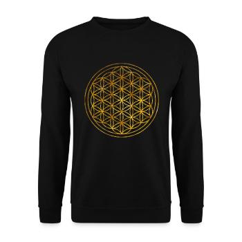 Blume des Lebens -Lebensblume - Unisex Pullover - Schwarz - Vorne - Alina (178cm) & Michal (187cm)