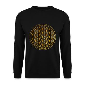 Blume des Lebens -Lebensblume - Unisex Pullover - Schwarz - Vorne - Alina (178cm) & Michal (187cm)