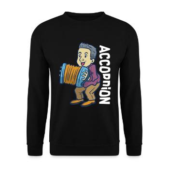 Schwungvoller Akkordeon Volksmusik - Unisex Pullover - Schwarz - Vorne - Alina (178cm) & Michal (187cm)