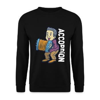 Schwungvoller Akkordeon Volksmusik - Unisex Pullover - Schwarz - Vorne - Alina (178cm) & Michal (187cm)