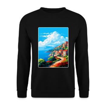 Elbe Italie Affiche de voyage vintage souvenir souvenir - Sweat-shirt Unisexe - noir - Devant - Alina (178cm) & Michal (187cm)