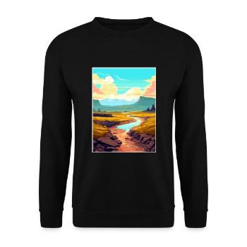 Vulkane Nationalpark Vulkan Hawaii Souvenir - Unisex Pullover - Schwarz - Vorne - Alina (178cm) & Michal (187cm)
