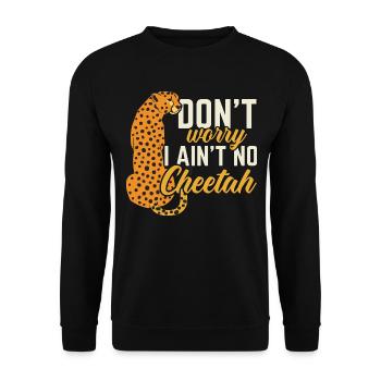 Keine Sorge, ich bin kein Gepard Wildtier Zoowärte - Unisex Pullover - Schwarz - Vorne - Alina (178cm) & Michal (187cm)