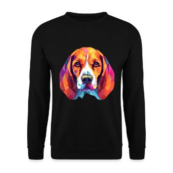 Beagle Hunderasse Aquarell Karikatur Kawaii Colorfu - Unisex Pullover - Schwarz - Vorne - Alina (178cm) & Michal (187cm)