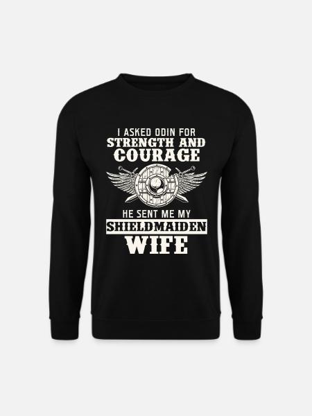 Ehefrau Schild Stärke Courage - Unisex Pullover - Schwarz