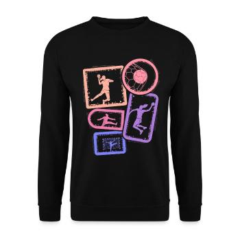 Handballerin Handballspielerin Handball Mädchen - Unisex Pullover - Schwarz - Vorne - Alina (178cm) & Michal (187cm)