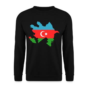 Aserbaidschan Landkarte Flagge - Unisex Pullover - Schwarz - Vorne - Alina (178cm) & Michal (187cm)
