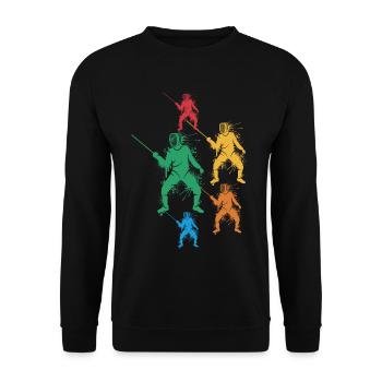 Fechter Fecht Fechtmeister Jungen Kinder Fechten - Unisex Pullover - Schwarz - Vorne - Alina (178cm) & Michal (187cm)