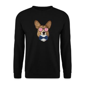 Corgi Hipster - Unisex Pullover - Schwarz - Vorne - Alina (178cm) & Michal (187cm)