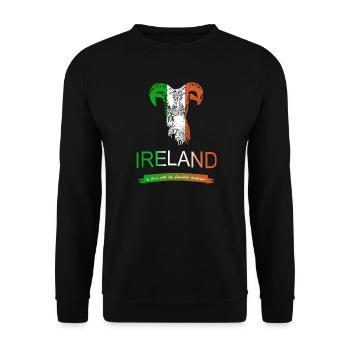 Irland Ireland sheep - Unisex Pullover - Schwarz - Vorne - Alina (178cm) & Michal (187cm)