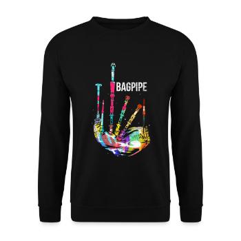 Urtümlicher Dudelsack Volksmusik - Unisex Pullover - Schwarz - Vorne - Alina (178cm) & Michal (187cm)