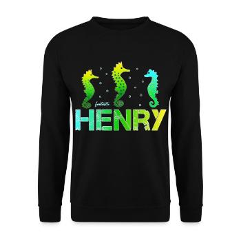 Henry Geburtstag Henry - Unisex Pullover - Schwarz - Vorne - Alina (178cm) & Michal (187cm)