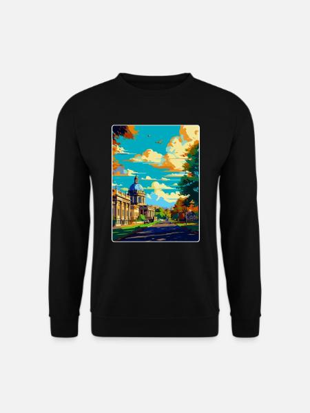 Greenwich London England Vereinigtes Königreich Vintage Reiseposter - Unisex Pullover - Schwarz