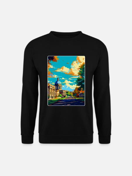 Greenwich London England Vereinigtes Königreich Vintage Reiseposter - Unisex Pullover - Schwarz