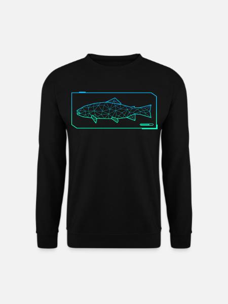 Forelle Angeln Polygon Forellen Angler Fischer - Unisex Pullover - Schwarz