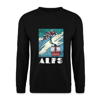 Schwindelfreier Alpen Gipfelsturm - Unisex Pullover - Schwarz - Vorne - Alina (178cm) & Michal (187cm)