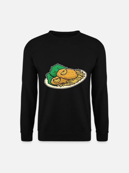 Goldgelbes Wiener Schnitzelgericht - Unisex Pullover - Schwarz