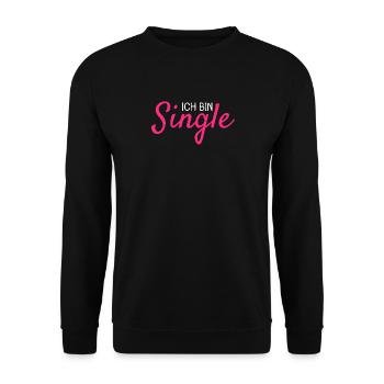 Ich bin Single - Unisex Pullover - Schwarz - Vorne - Alina (178cm) & Michal (187cm)