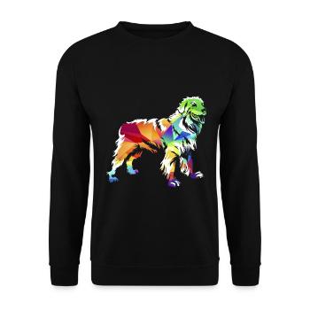 Vielseitiger Hovawart Zuchthund - Unisex Pullover - Schwarz - Vorne - Alina (178cm) & Michal (187cm)