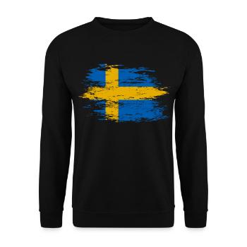 Drapeau de la Suède utilisé - Sweat-shirt Unisexe - noir - Devant - Alina (178cm) & Michal (187cm)