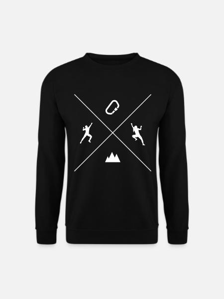 Klettern Symbole Kletterer Bouldern Climbing - Unisex Pullover - Schwarz